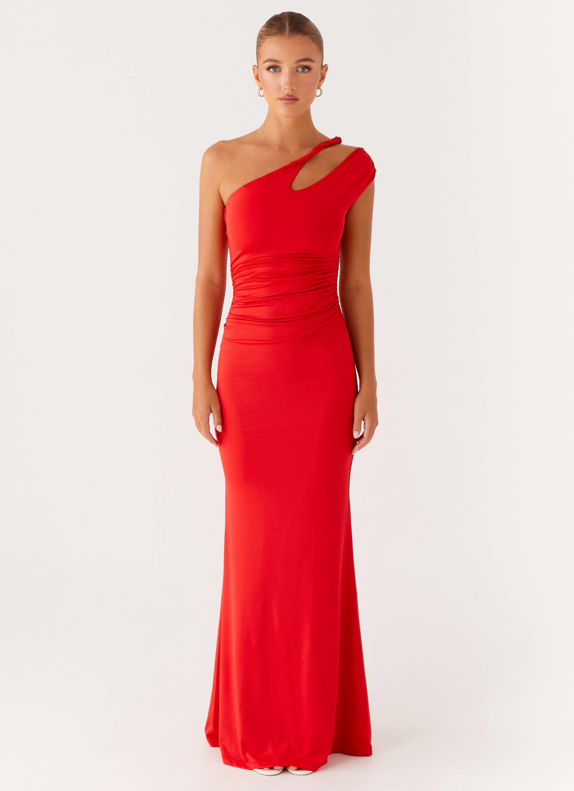 Layered Comfort Wear Stylish Waist Fit Lopez Maxi Dress - Tangerine