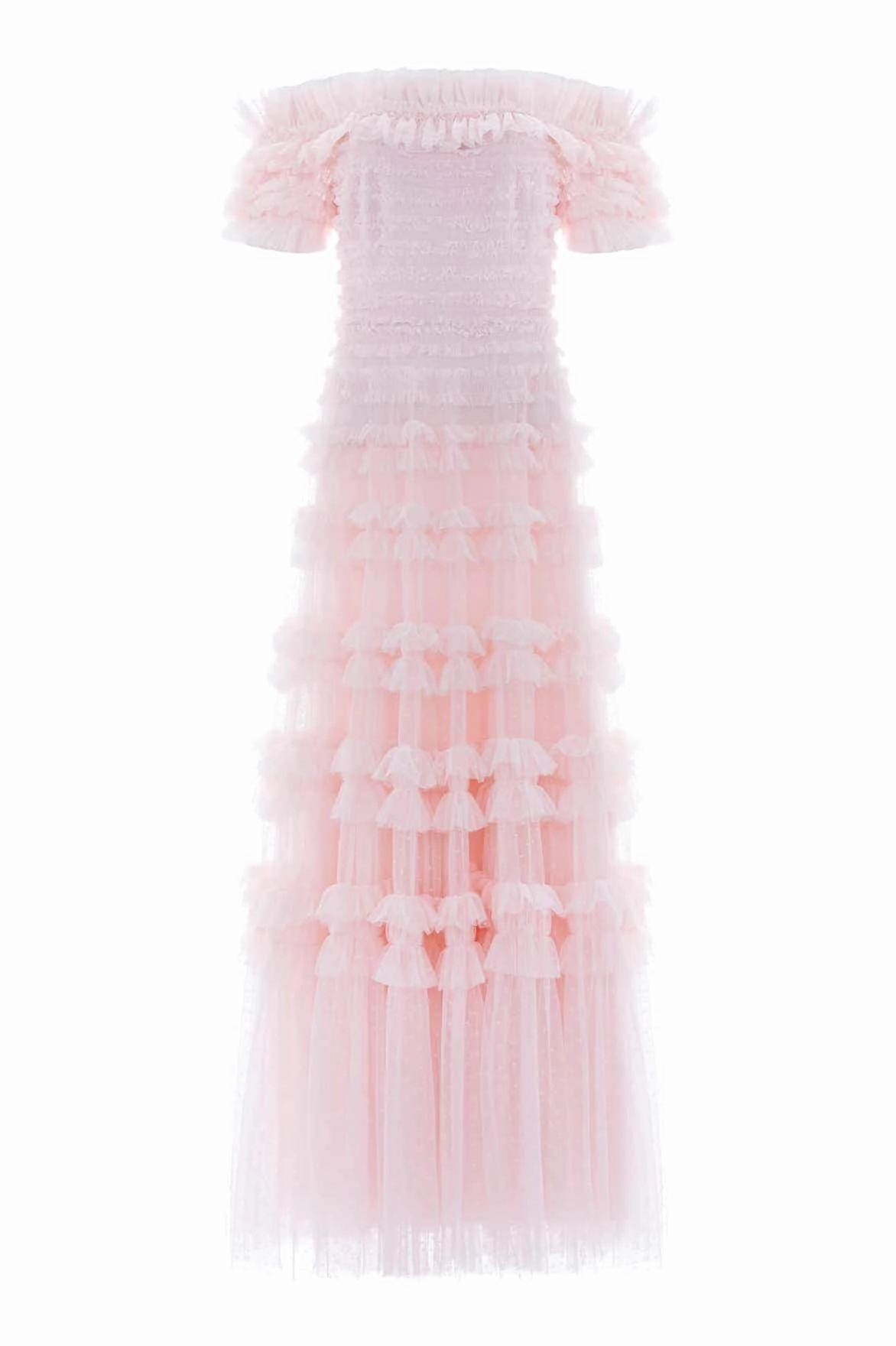 Lisette Ruffle Off Shoulder Gown Subtle Motion