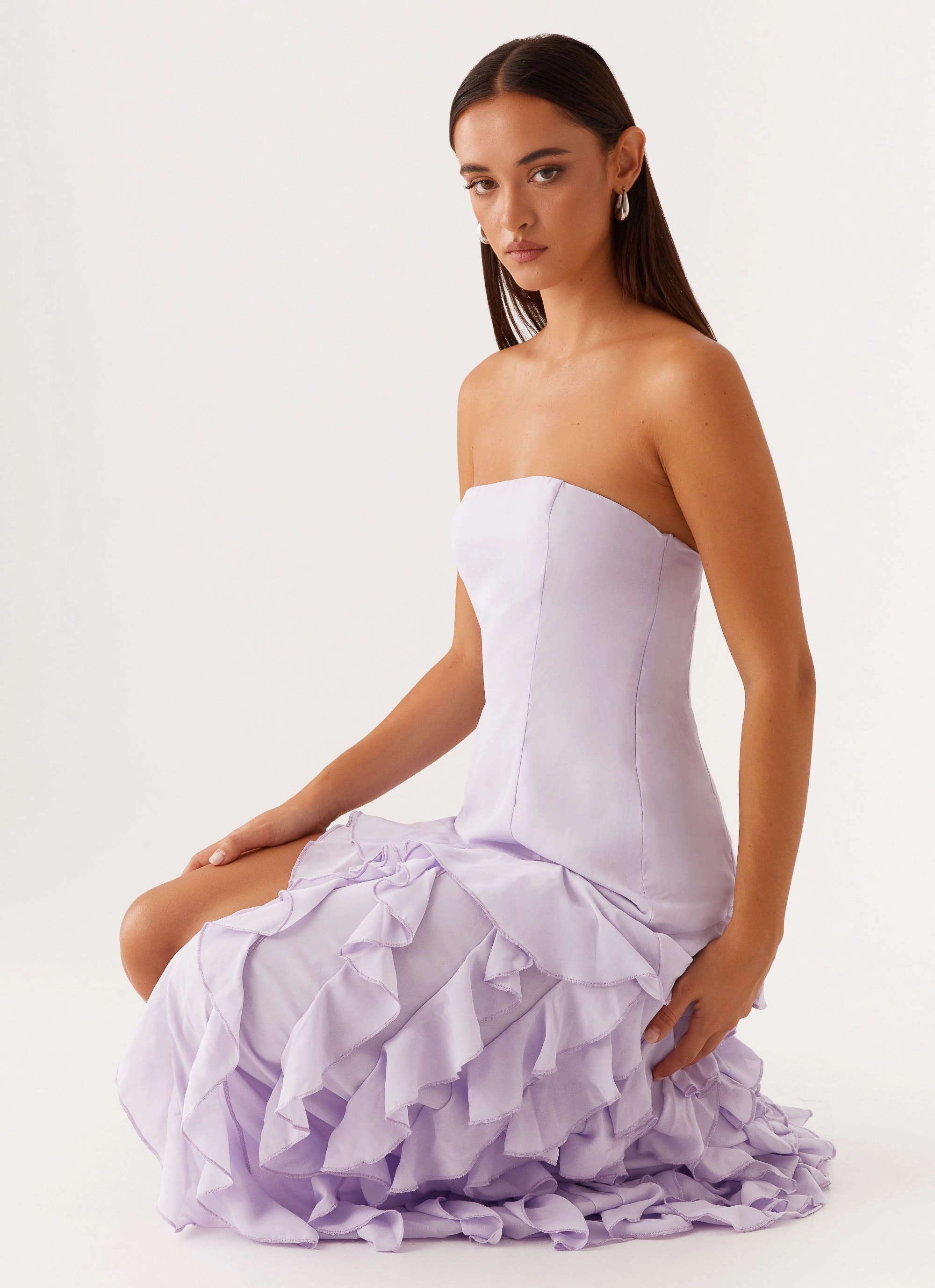 Elegant Mature Fresh Flow Firefly Maxi Dress - Lilac