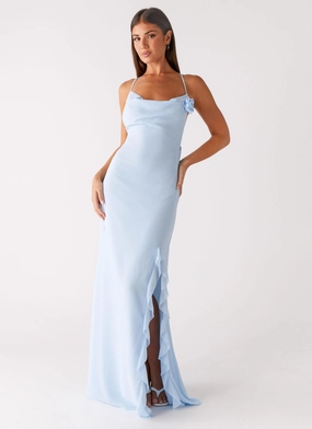 First Class Maxi Dress - Blue Soft Neutral Bless Touch