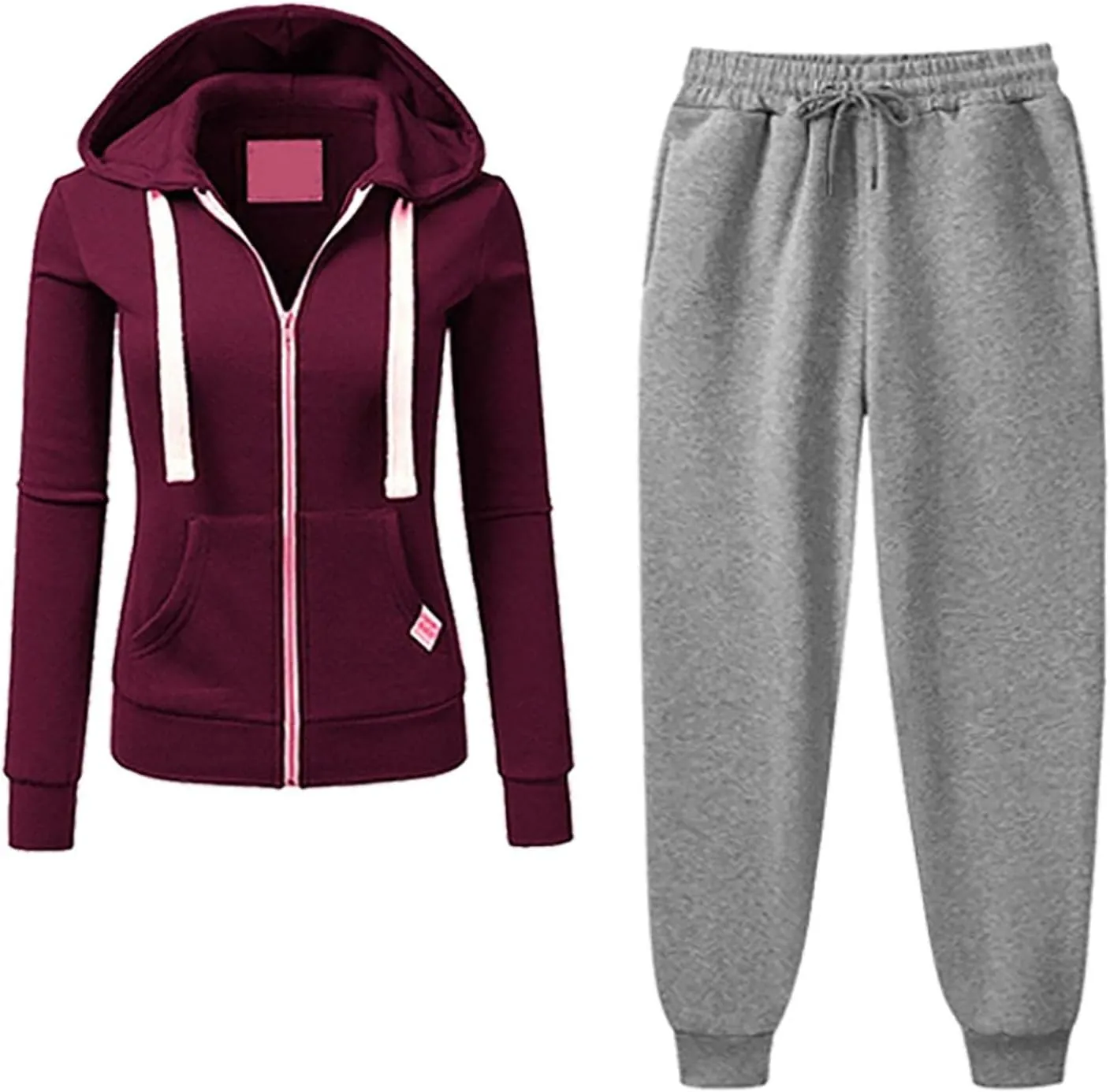 Firzero Athletic Sets for Women 2 Piece Long Sleeve Tracksuit Set 2 Piece Sweatsuit Outfits Long Sleeve Zip Up Lounge Set