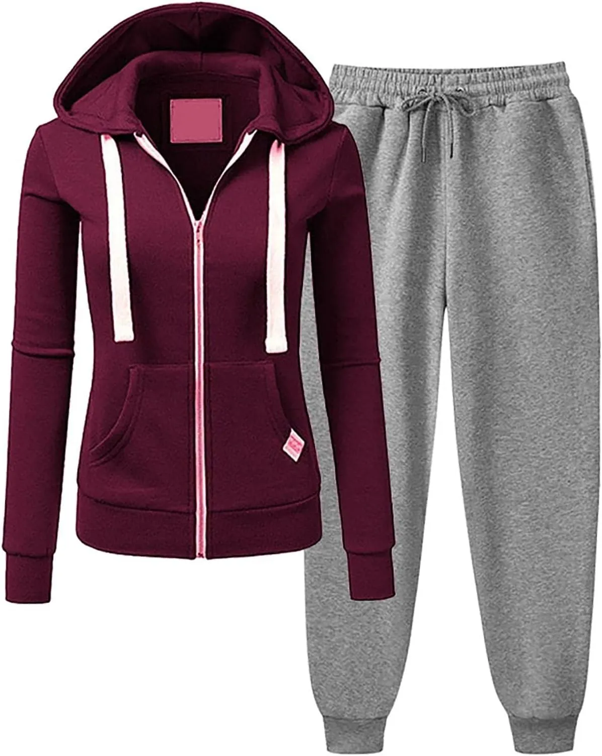 Firzero Athletic Sets for Women 2 Piece Long Sleeve Tracksuit Set 2 Piece Sweatsuit Outfits Long Sleeve Zip Up Lounge Set