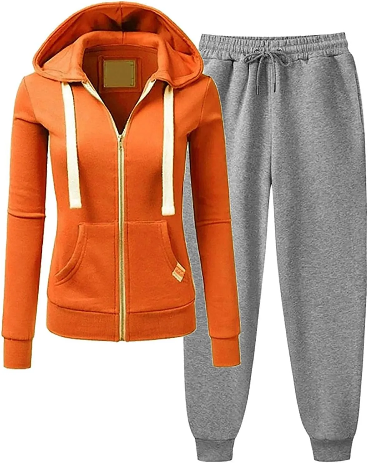 Firzero Athletic Sets for Women 2 Piece Long Sleeve Tracksuit Set 2 Piece Sweatsuit Outfits Long Sleeve Zip Up Lounge Set