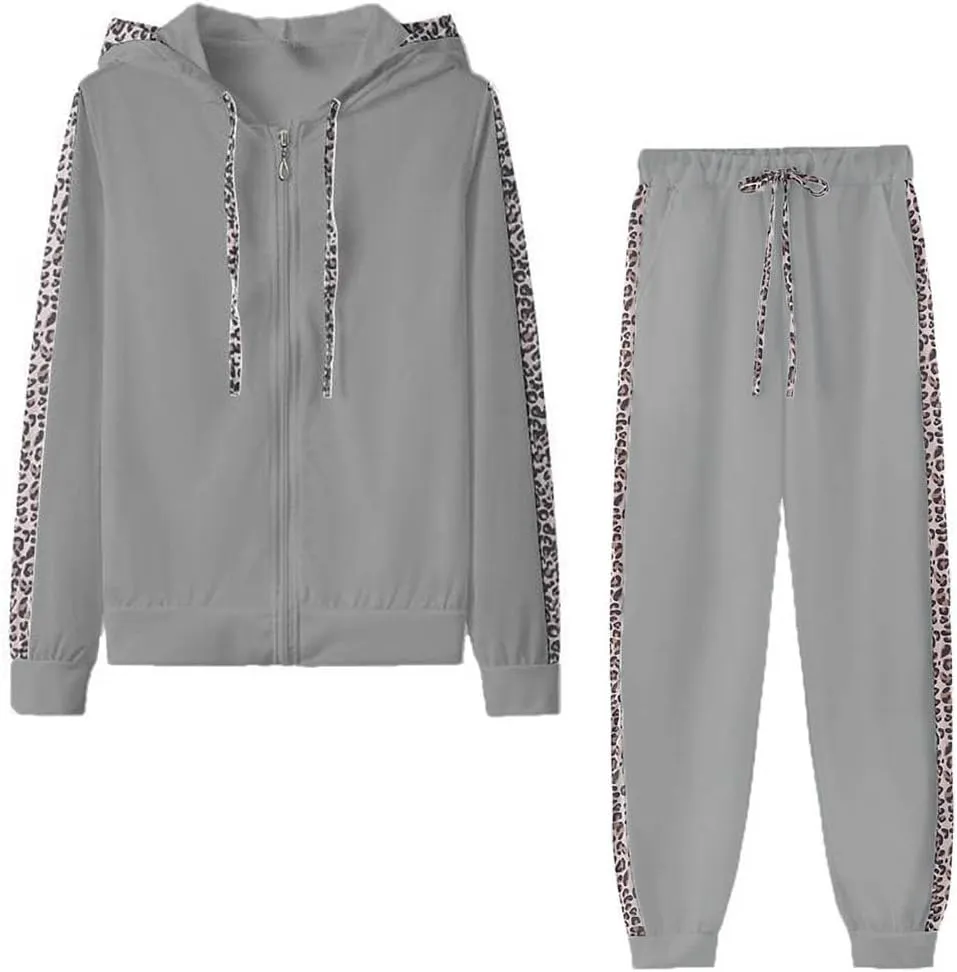 Firzero Gym Outfits for Women Set Plus Size Track Suits Casual 2 Piece Sweatsuit Zipper Hoodies Long Sleeve Pants Set Pocket