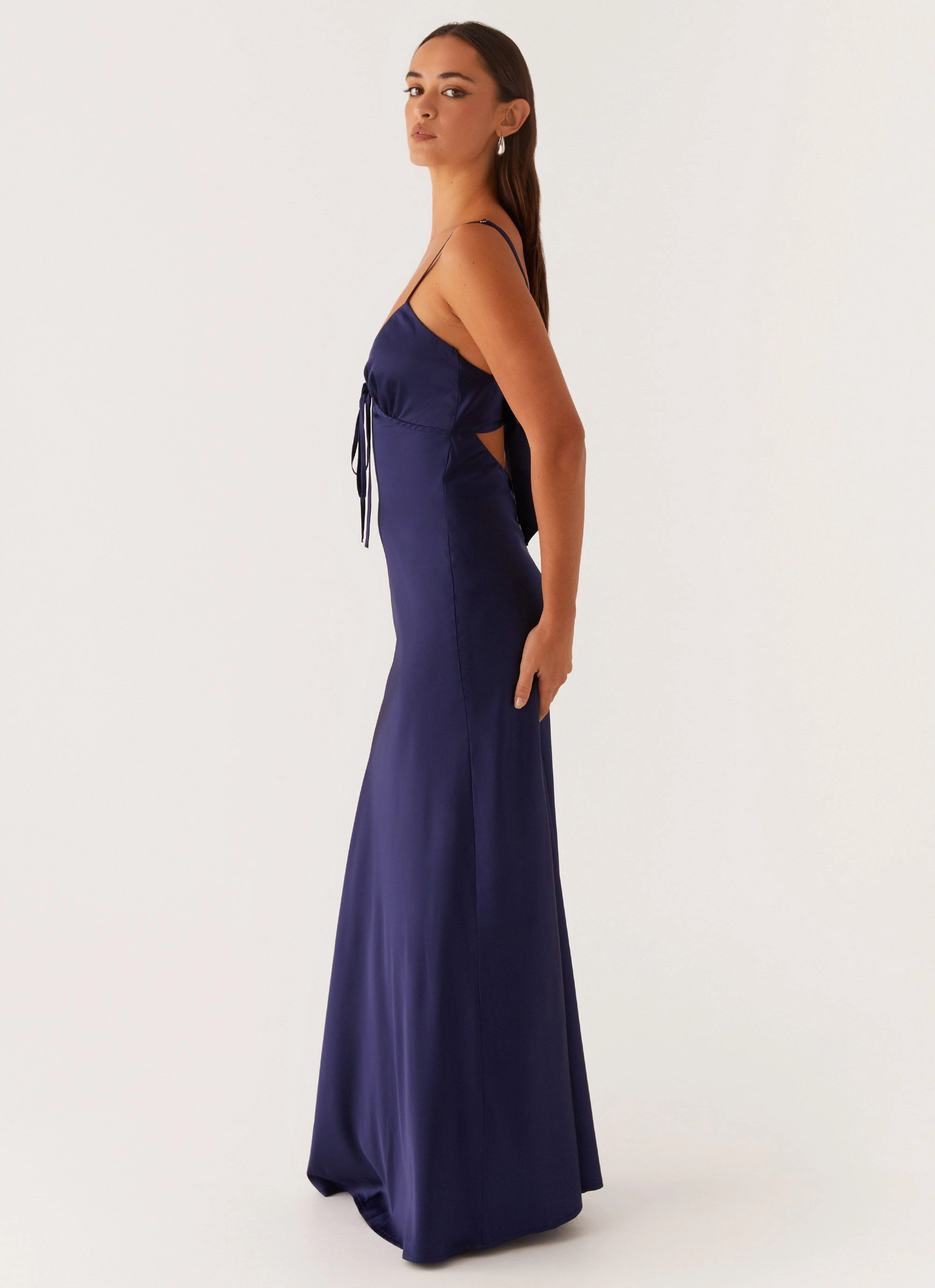 Modern Staple Night wear Flora Satin Maxi Dress - Navy