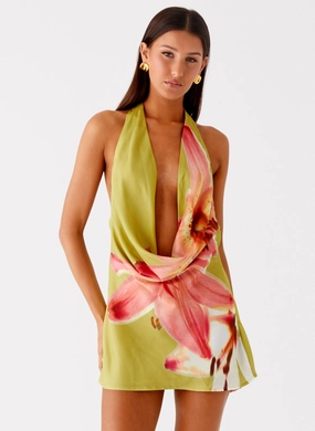 Charming Design Varindra Cowl Mini Dress - Jungle Floral