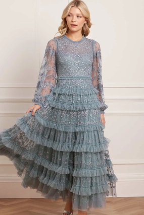 Blossom Lace Ankle Gown Chilly Day Layers Comfortable outdoor wear