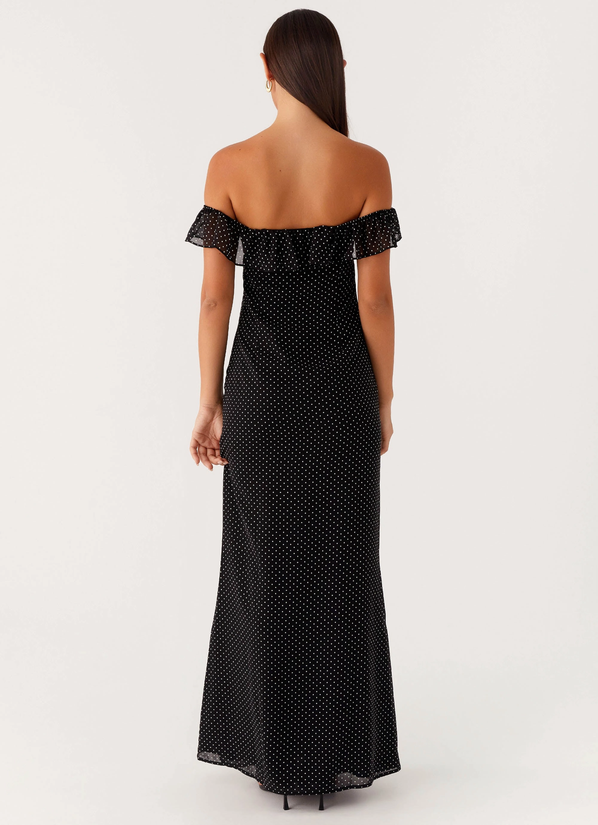 Soft Structure Scarlet Cherry Maxi Dress - Black Polka Dot