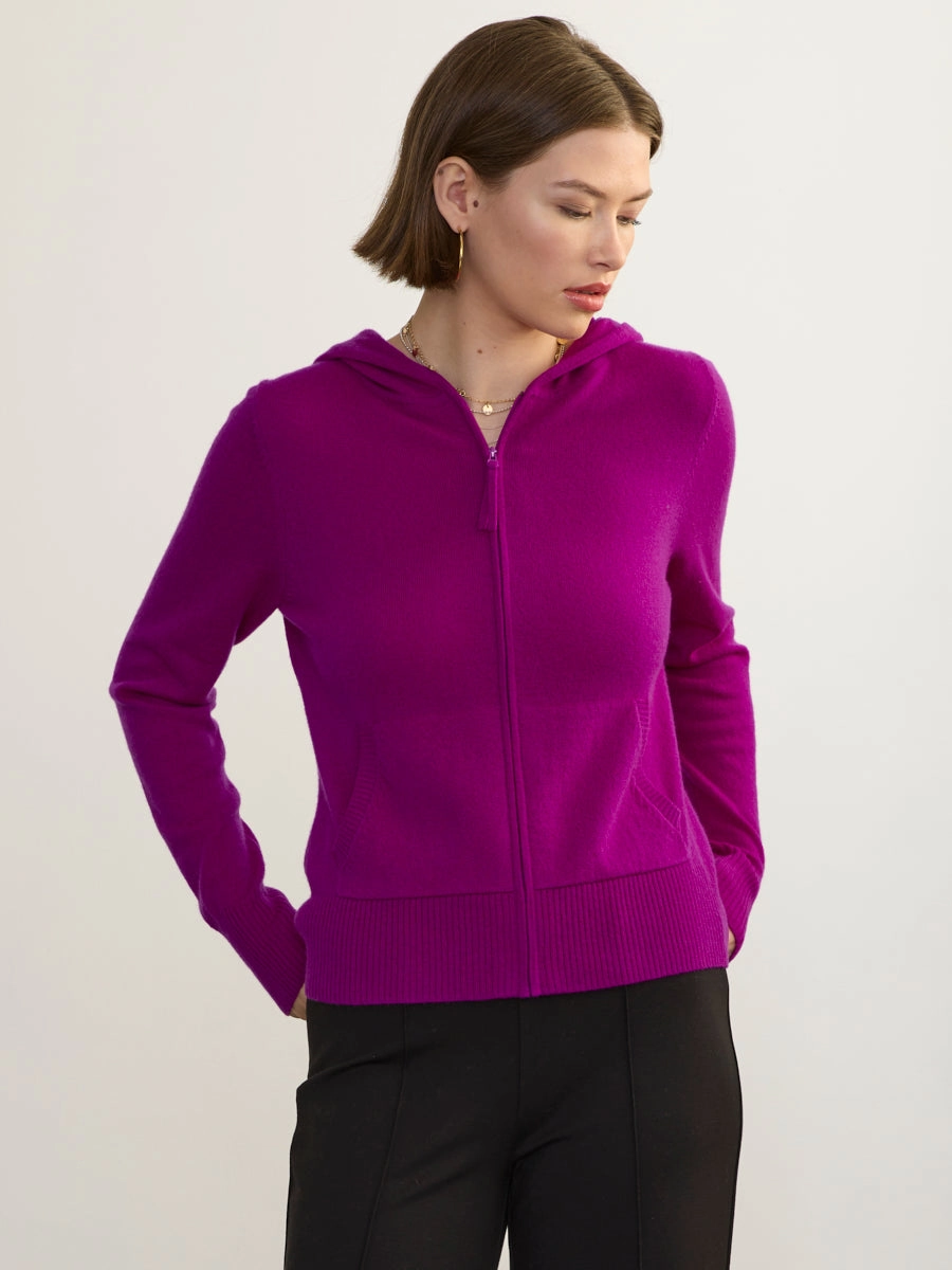 MidweightJersey FITTED CASHMERE HOODIE