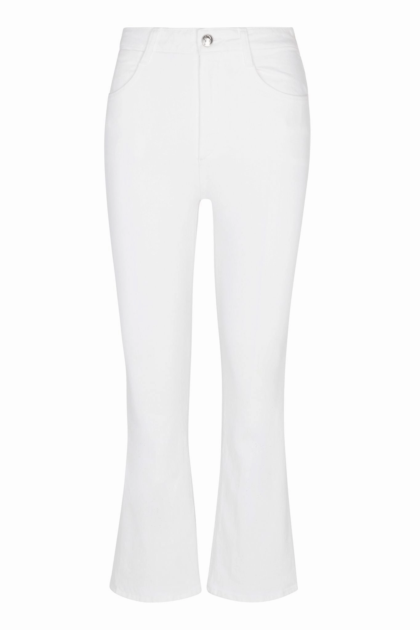 Flatlock Seams Stretch Panels Billie Crop Flare Denim