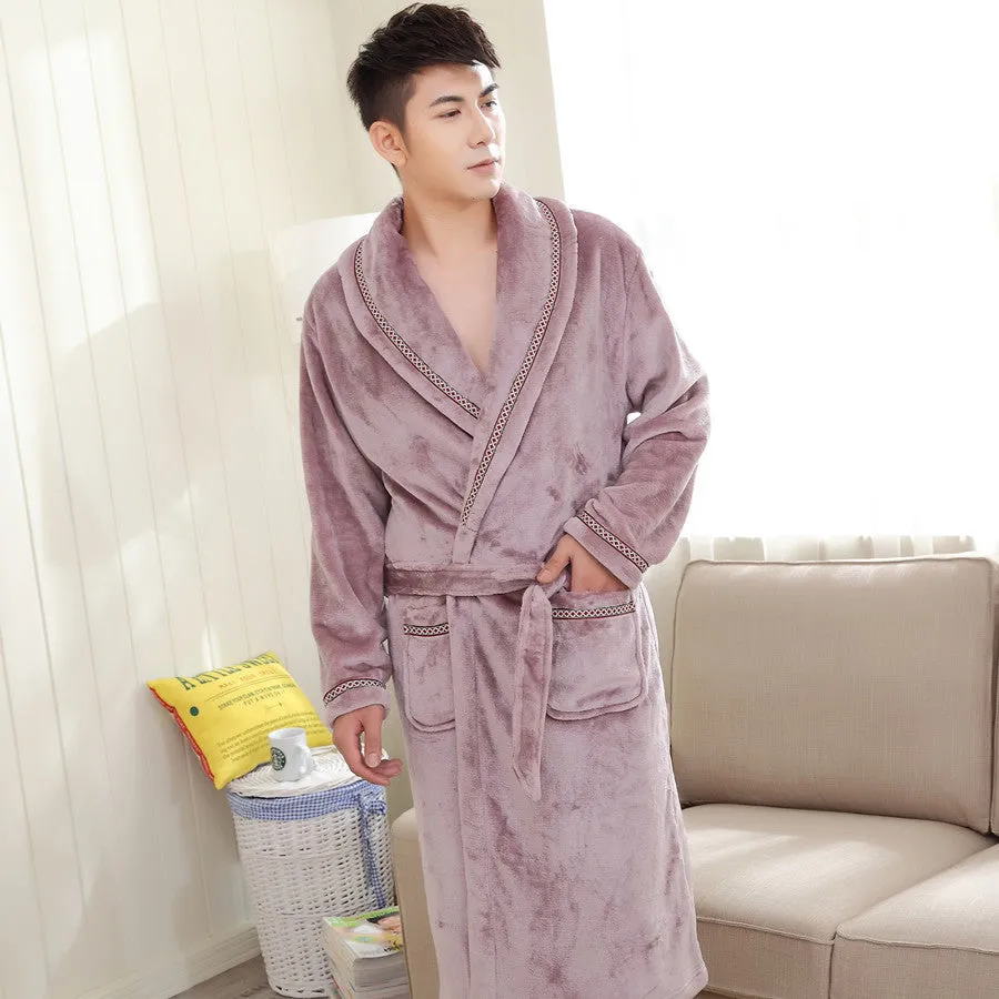 Flannel pajamas Hotel bathrobe - Men's Pajama Set