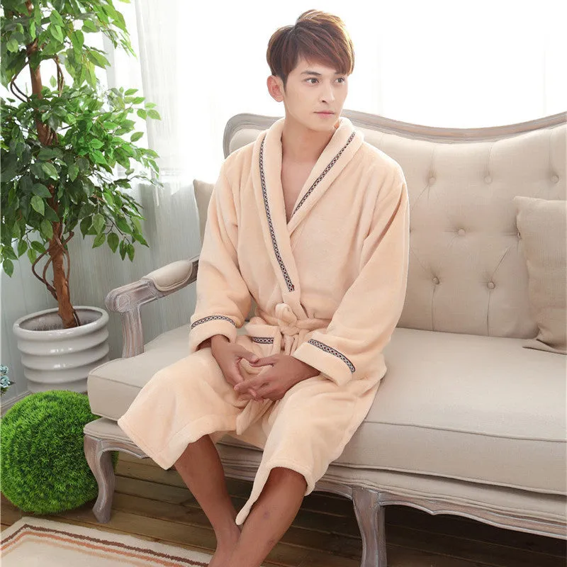 Flannel pajamas Hotel bathrobe - Men's Pajama Set