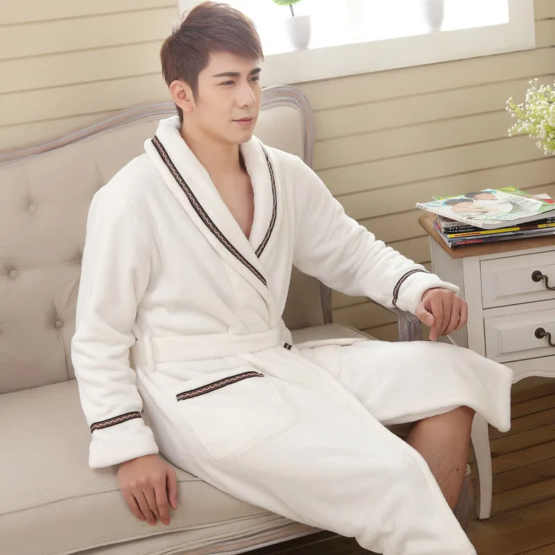 Flannel pajamas Hotel bathrobe - Men's Pajama Set