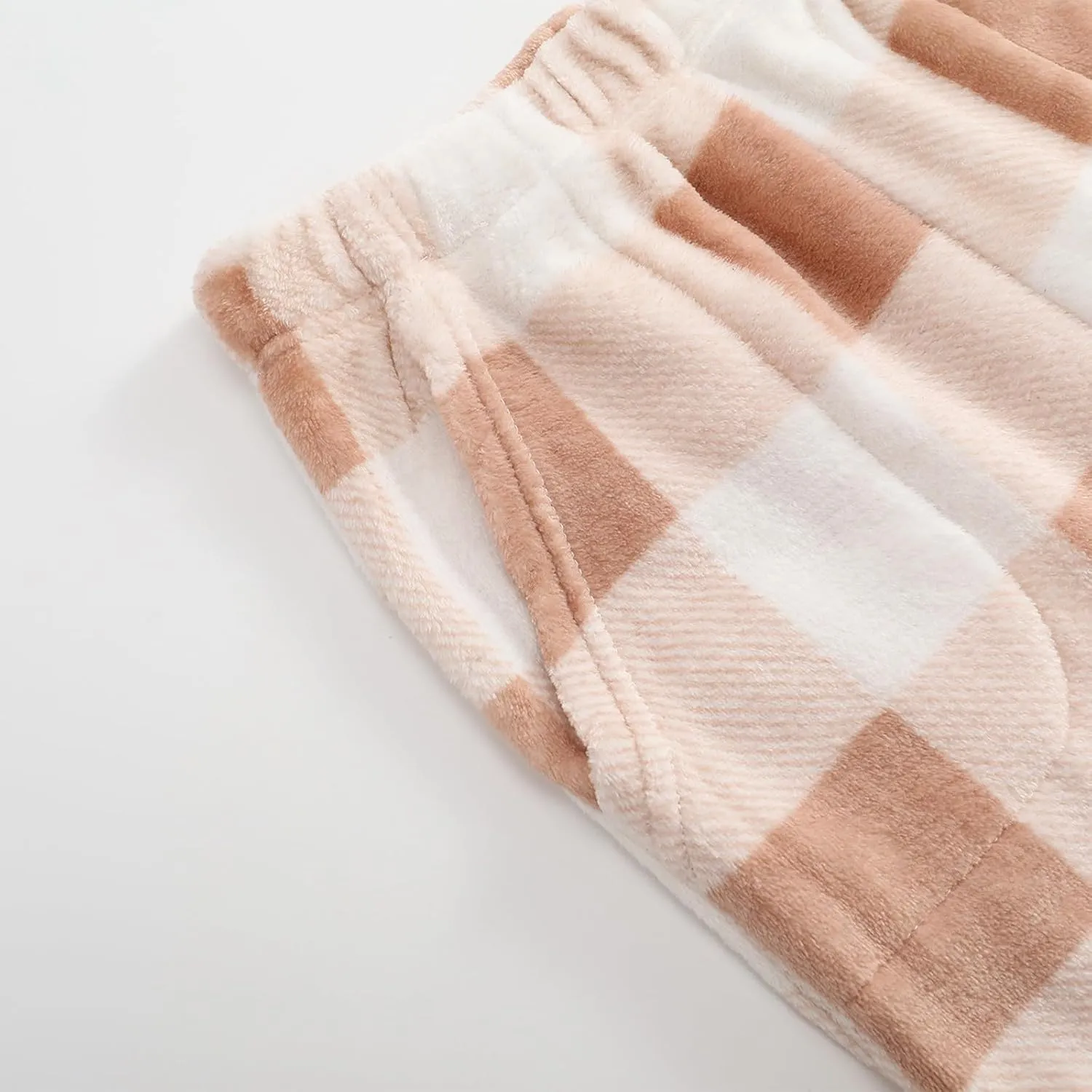 Flannel Pajamas Women Solid Color Polka Dots Plaid Pajama Pants Fuzzy Pajamas For Women Fleece Pajamas Women Y2K Pants