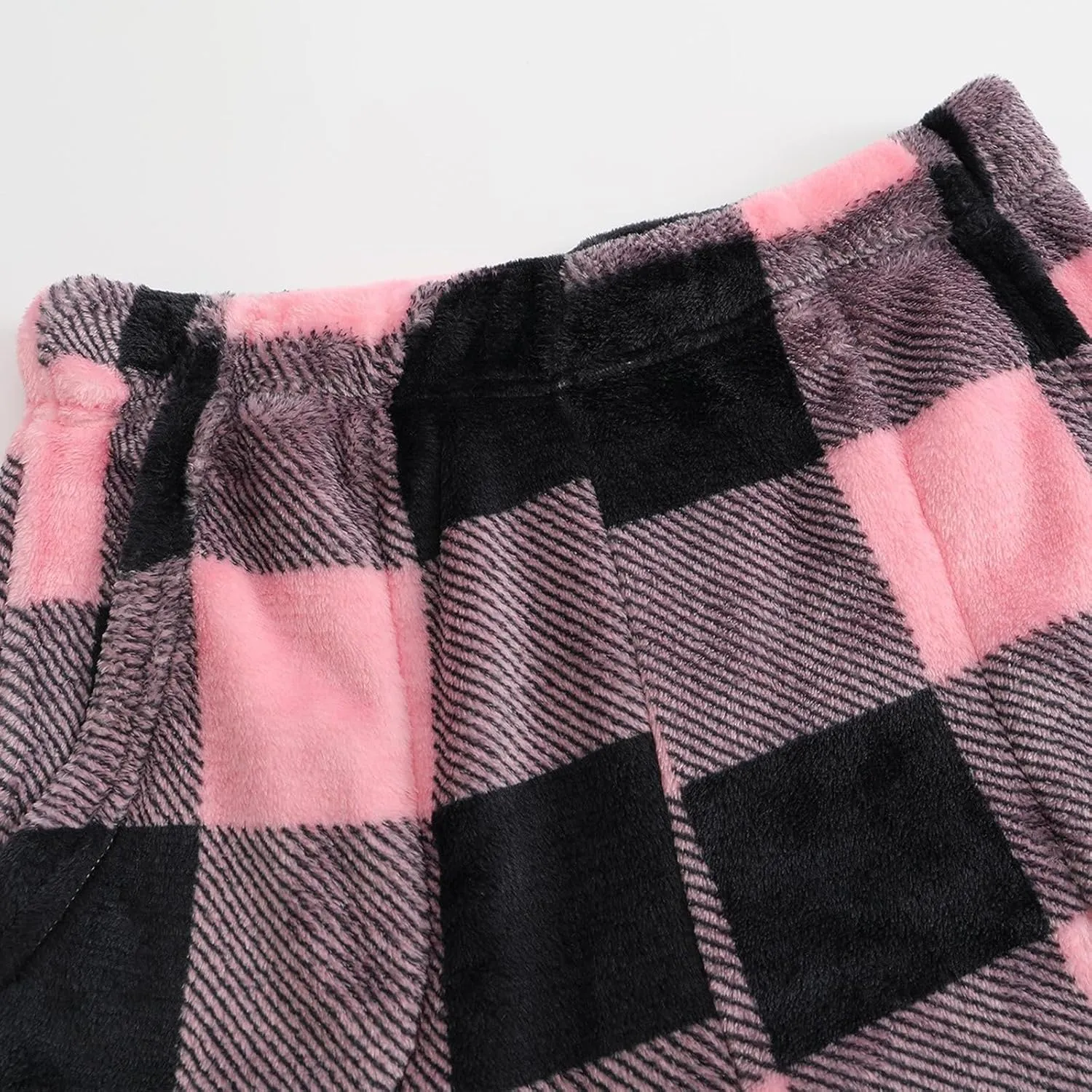 Flannel Pajamas Women Solid Color Polka Dots Plaid Pajama Pants Fuzzy Pajamas For Women Fleece Pajamas Women Y2K Pants