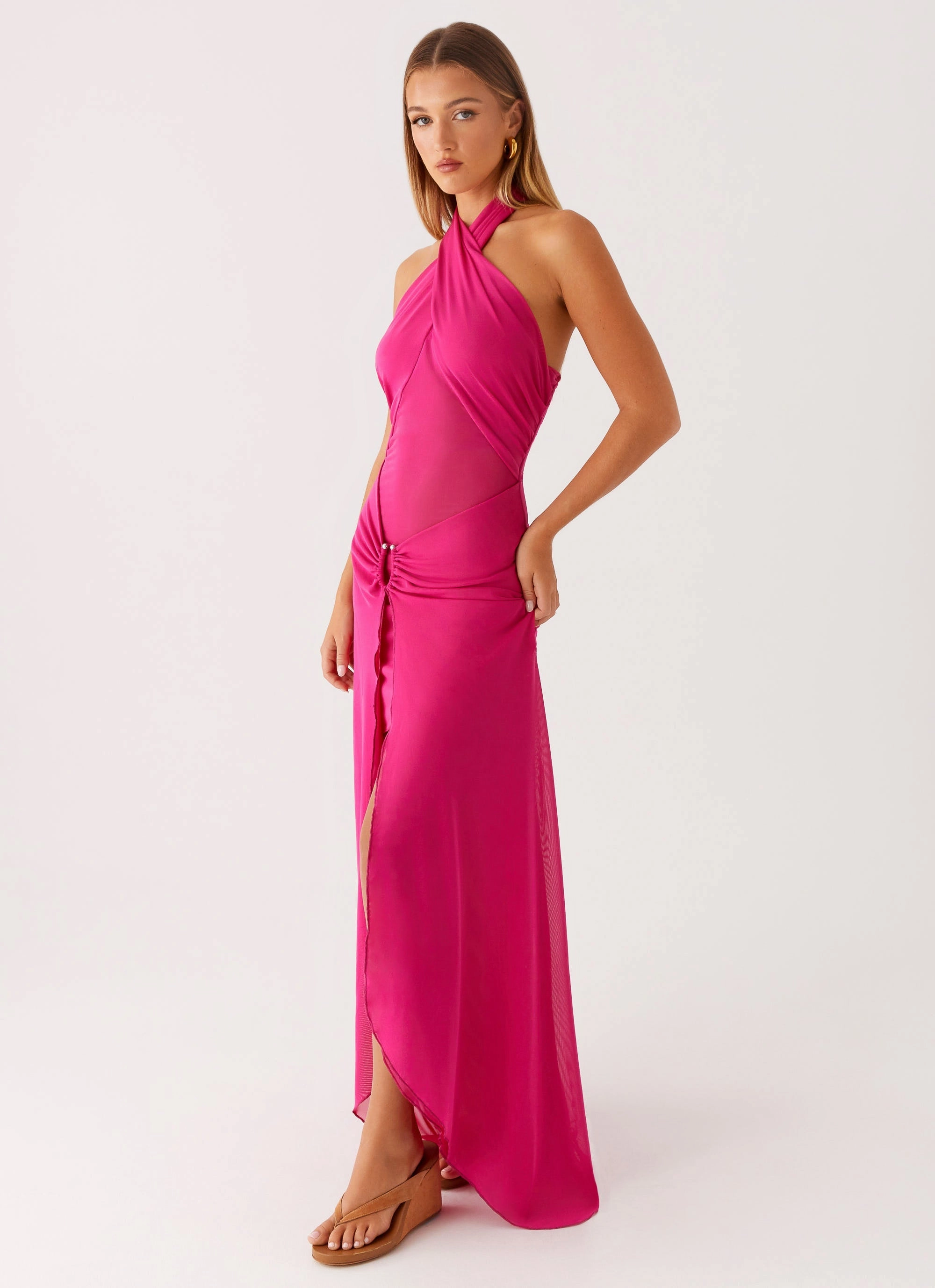 Bridal-Shower Smooth Edge Ericka Maxi Dress - Hot Pink