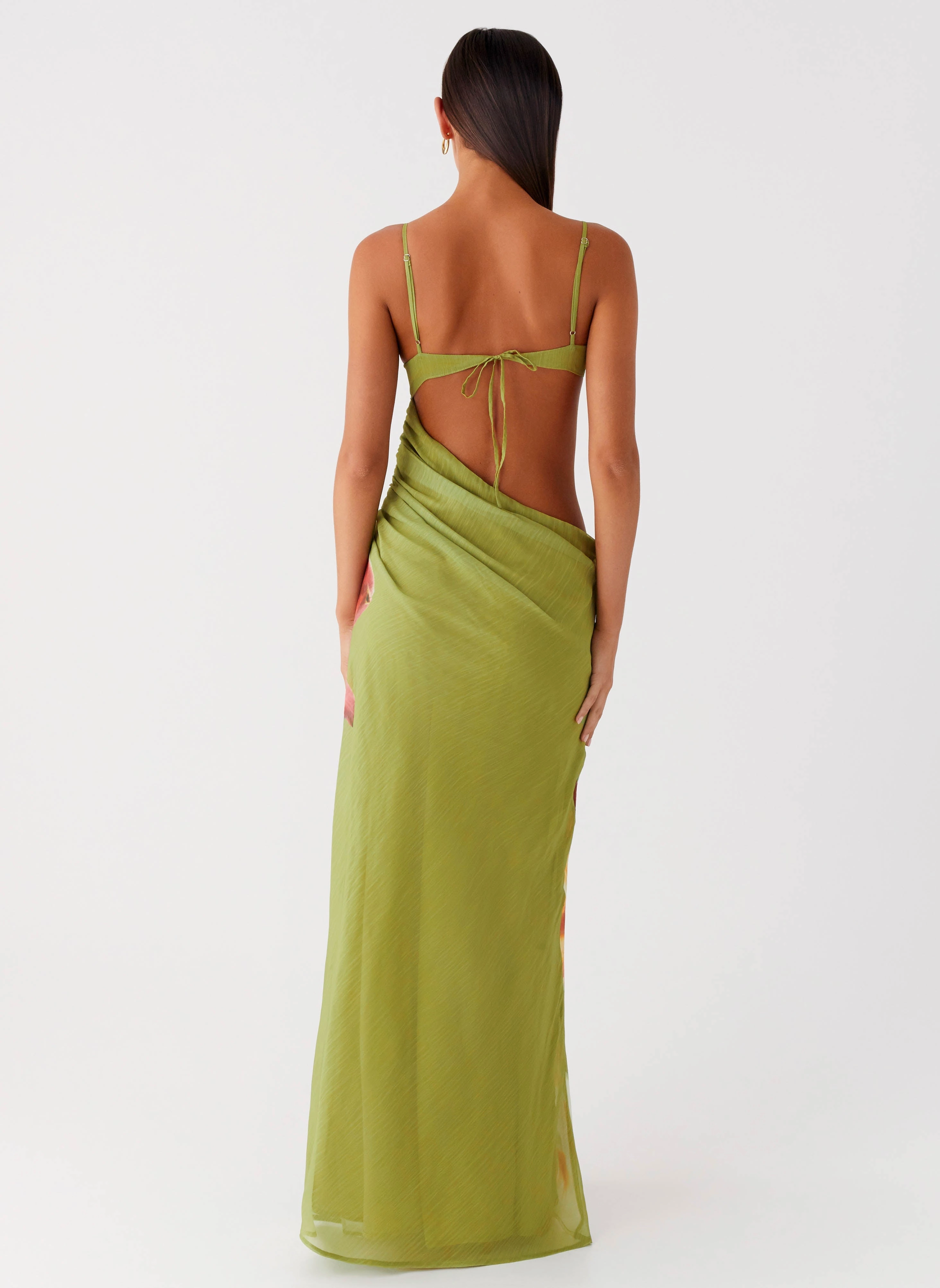 Tropic Rush Cut Out Maxi Dress - Jungle Floral Rose Flush