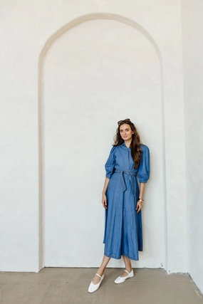 Stylish party wear Wrap Denim Dress