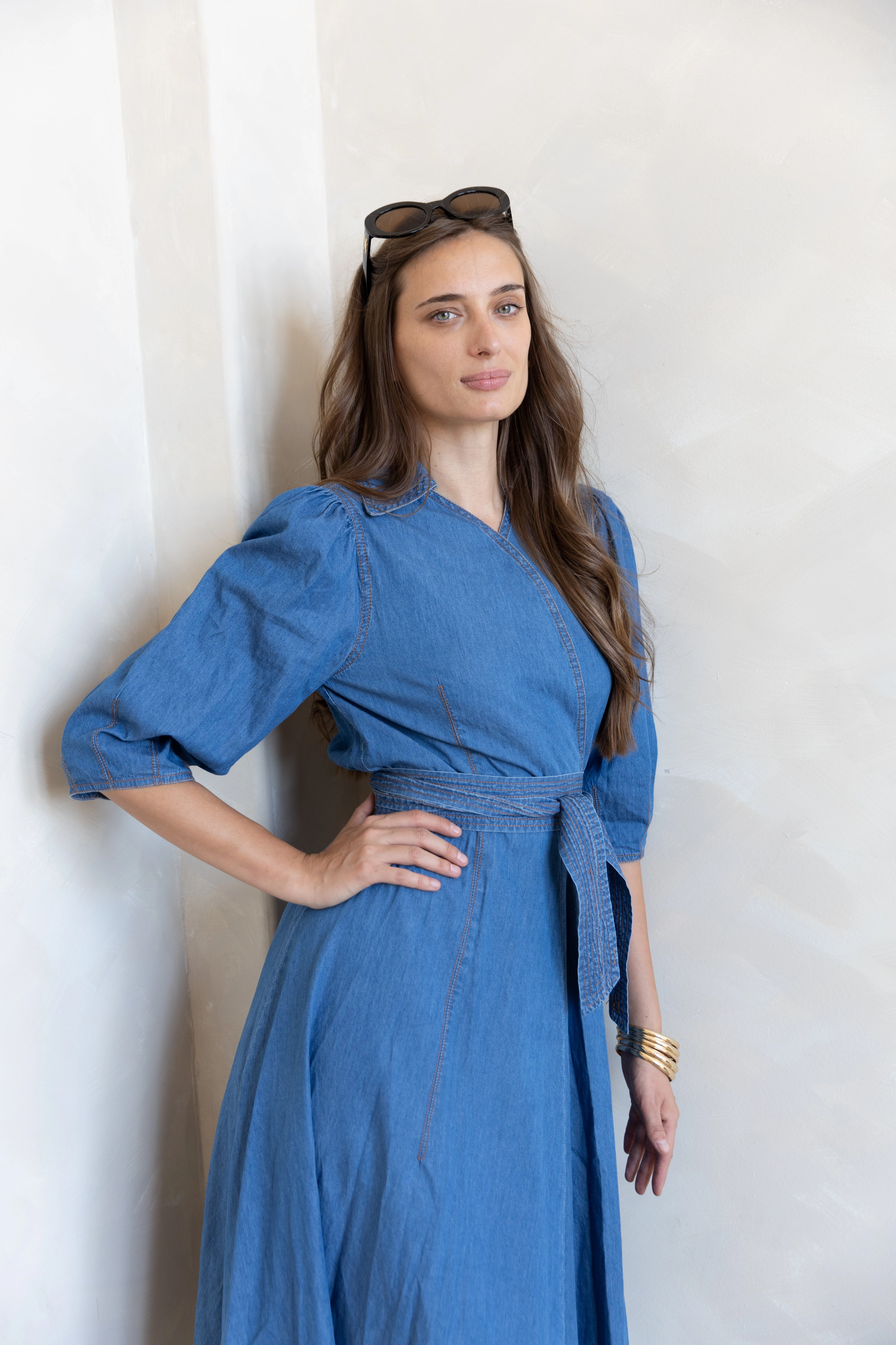 Relax Feel Perfect Wear Wrap Denim Dress