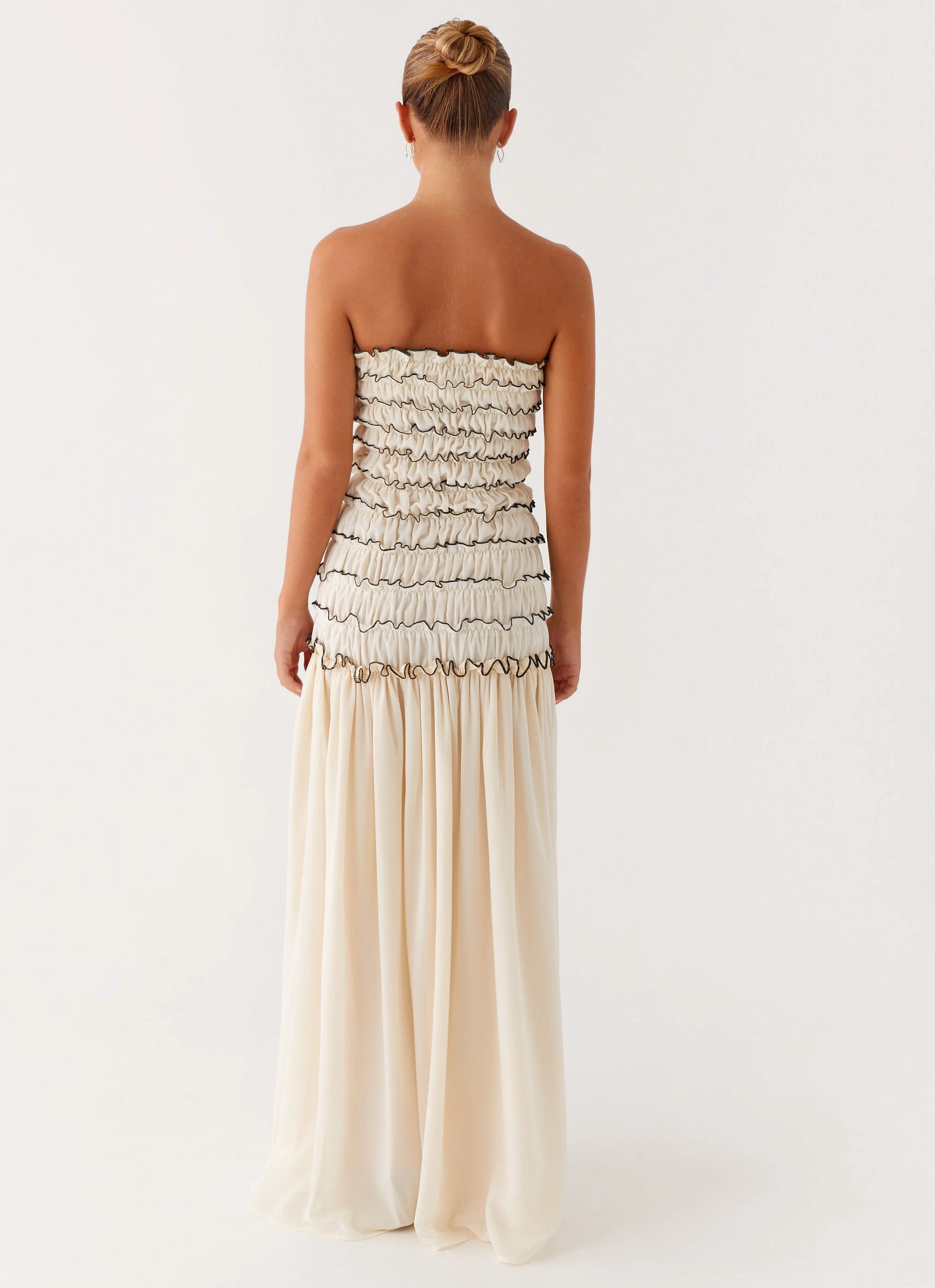 Zariah Maxi Dress - Ivory Autumn Ready Silky Finish