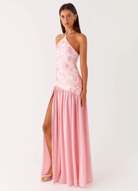 Janelle Beaded Maxi Dress - Pink Contemporary Vibe