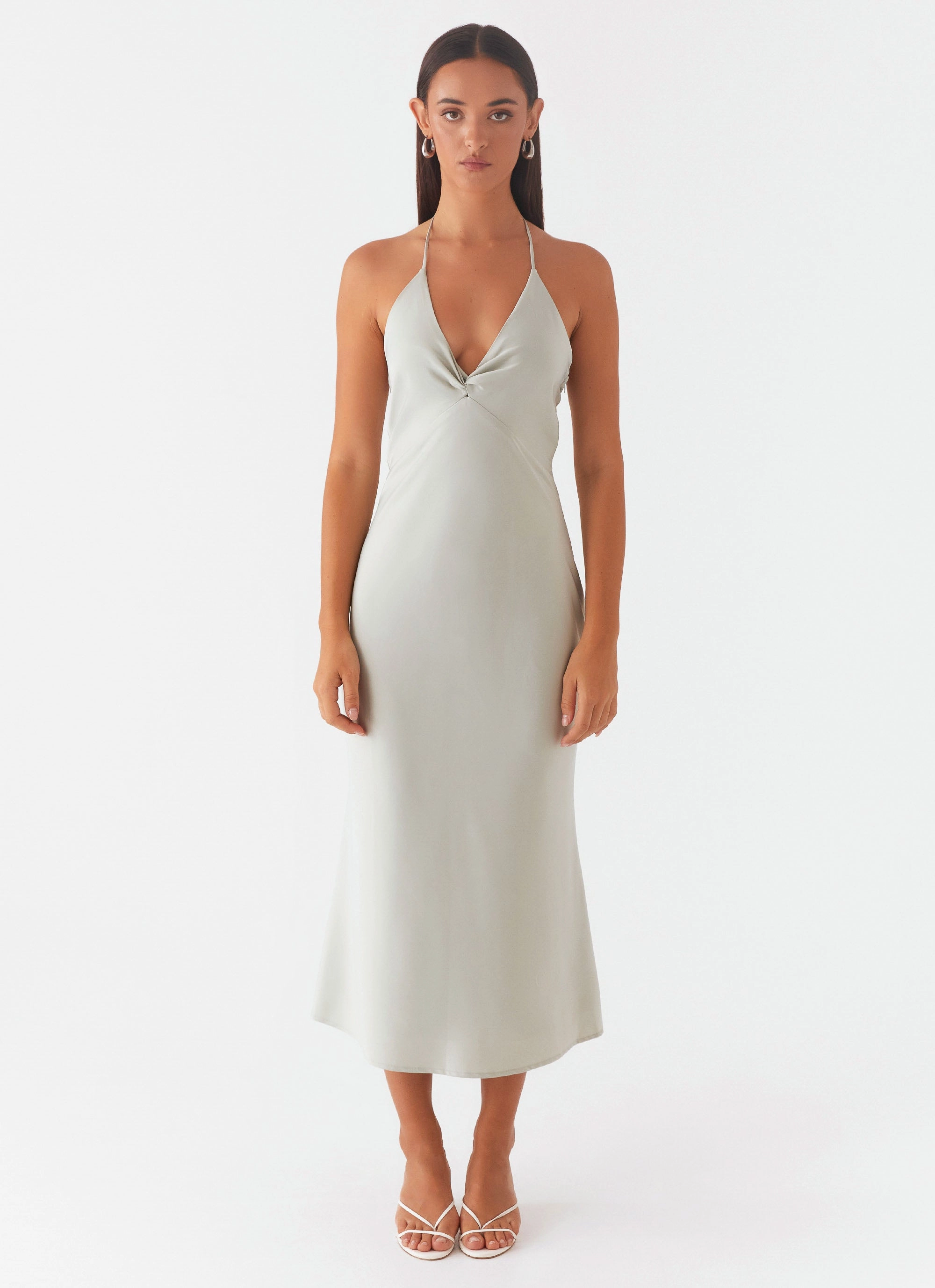High Note Midi Dress - Sage Relaxed-fit maxi dress Sheer Element