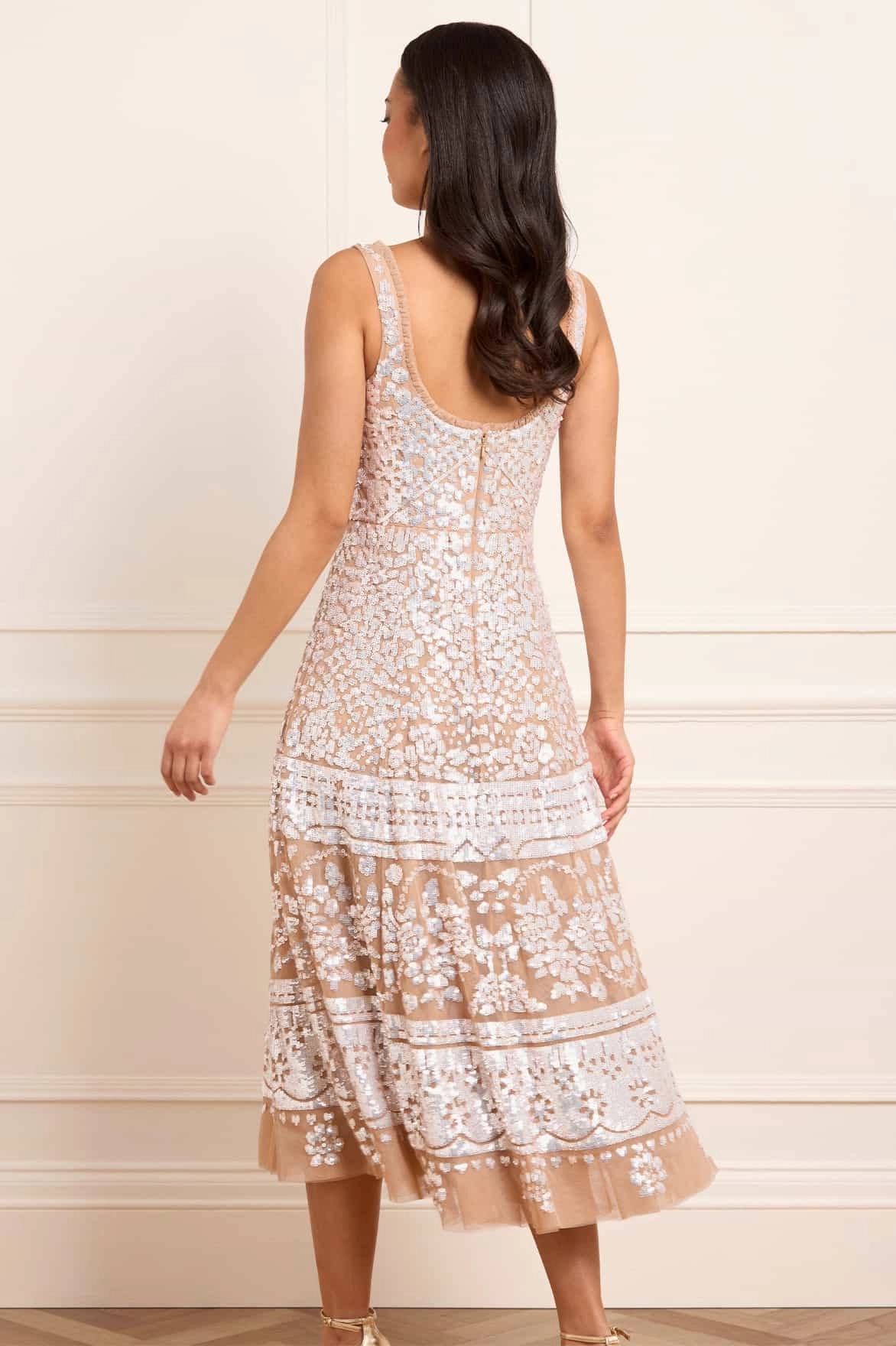 Front Detail Aurora Scoop Neck Ballerina Dress