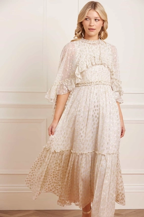 Harper Lurex Cape Ankle Gown Chilly Comfort Wear Gift-Worthy