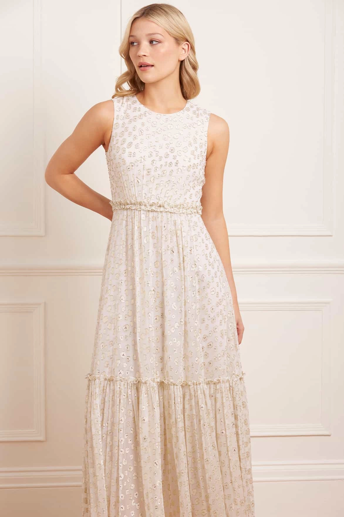 Formal Look Easy Fit Harper Lurex Cape Ankle Gown