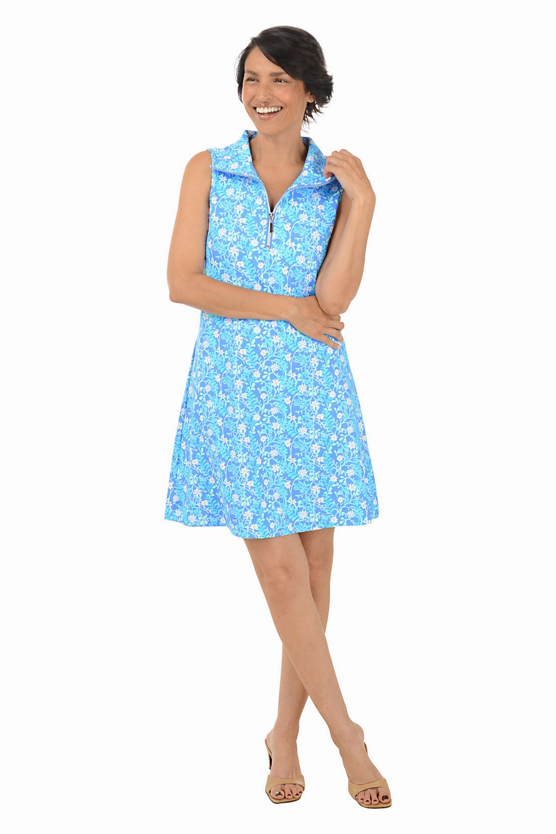 Fashionable Style Spring Garden UPF50  Sleeveless Dress