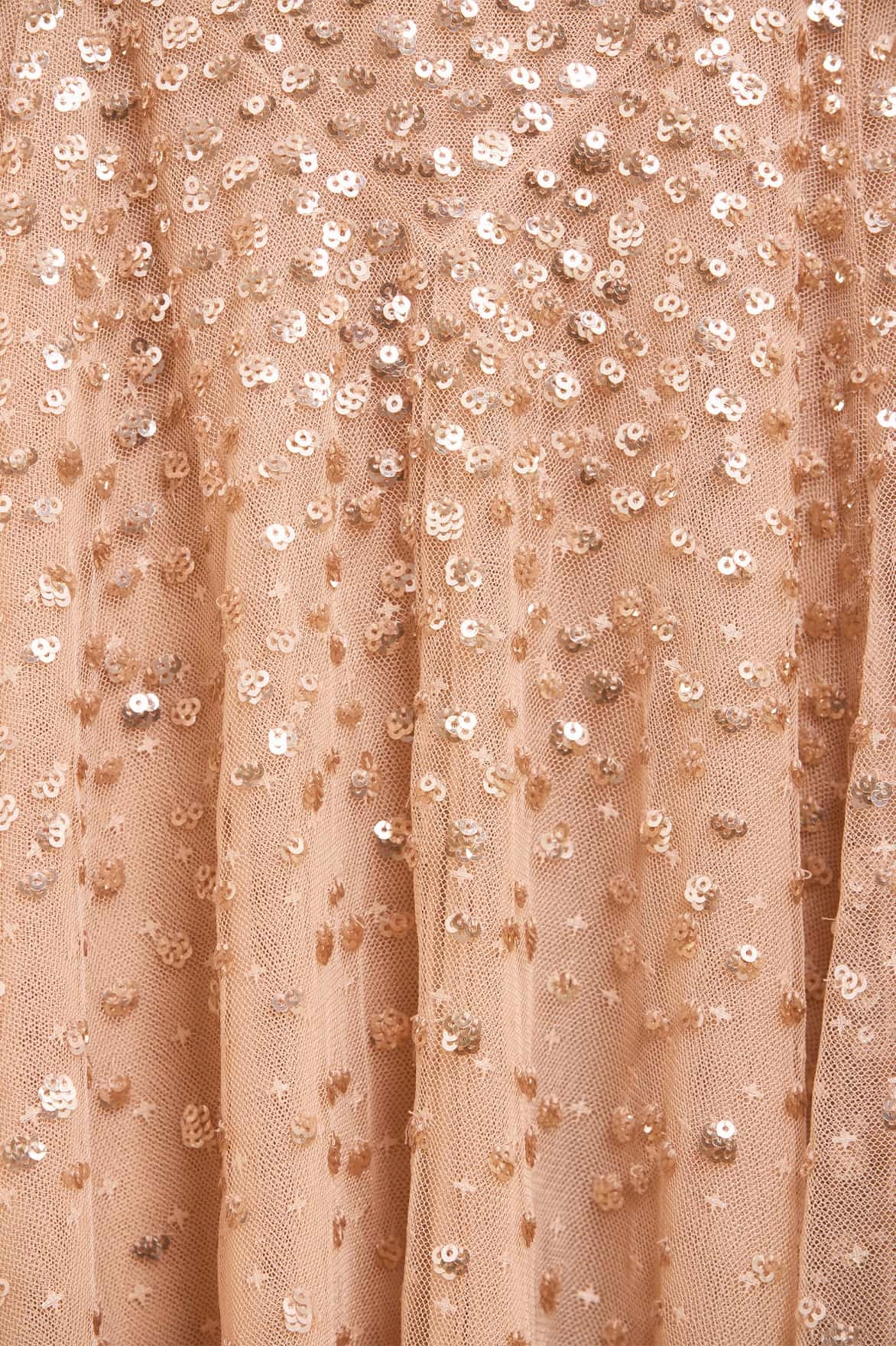 Dappled Sequin Off-Shoulder Ankle Gown Travel Ready