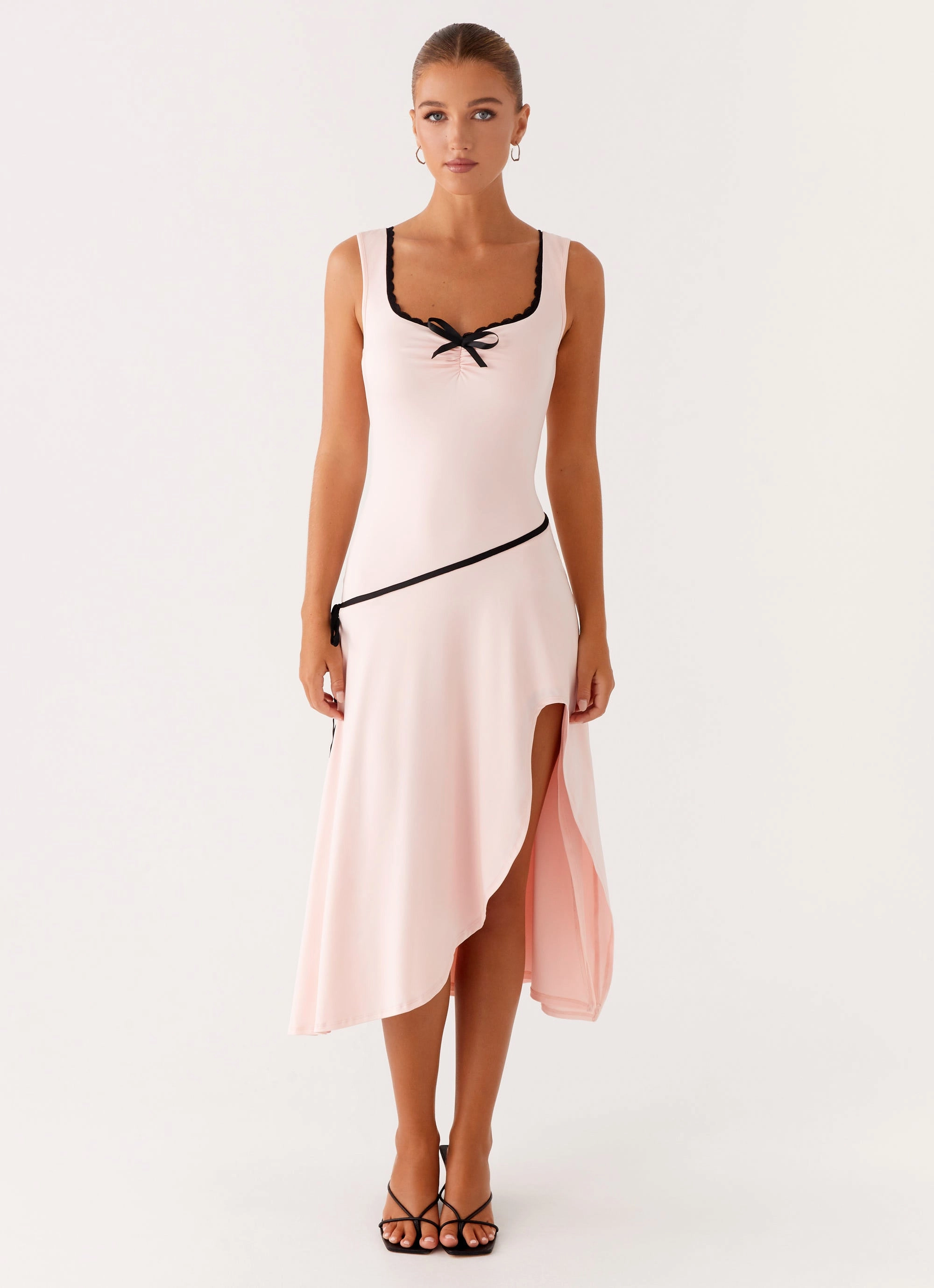 Office Glam Darlene Midi Dress - Pink
