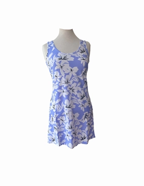 Bali Tank Dress Hibiscus Lilac Modern Waist