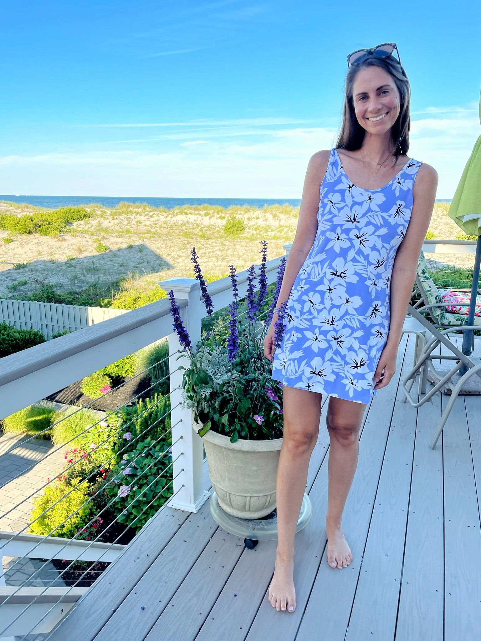 Guest Shine Bali Tank Dress Hibiscus Lilac
