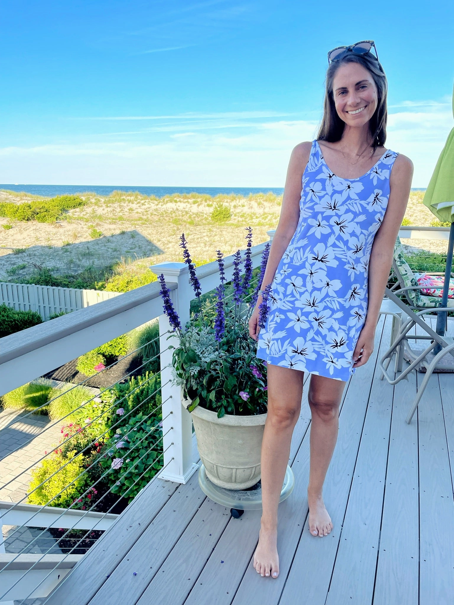Soft Profile Bali Tank Dress Hibiscus Lilac