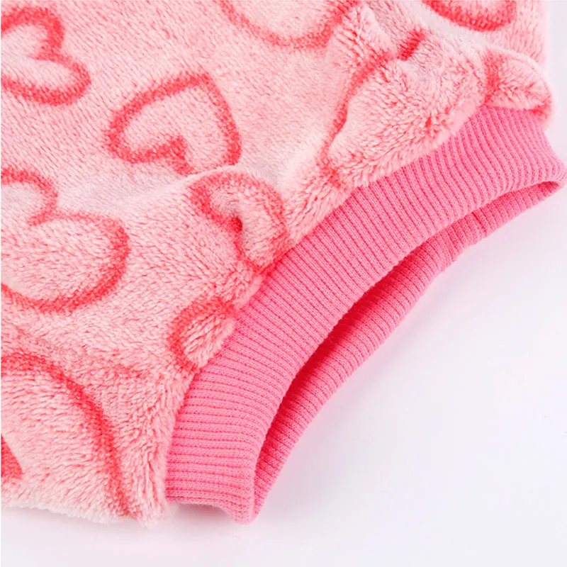 Fleece Cute Heart Pattern Pet Jumpsuit