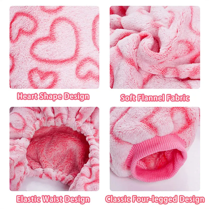 Fleece Cute Heart Pattern Pet Jumpsuit