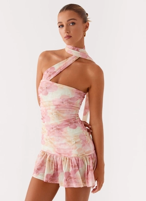 Chic Direction Fleur Mini Dress - Floral Print
