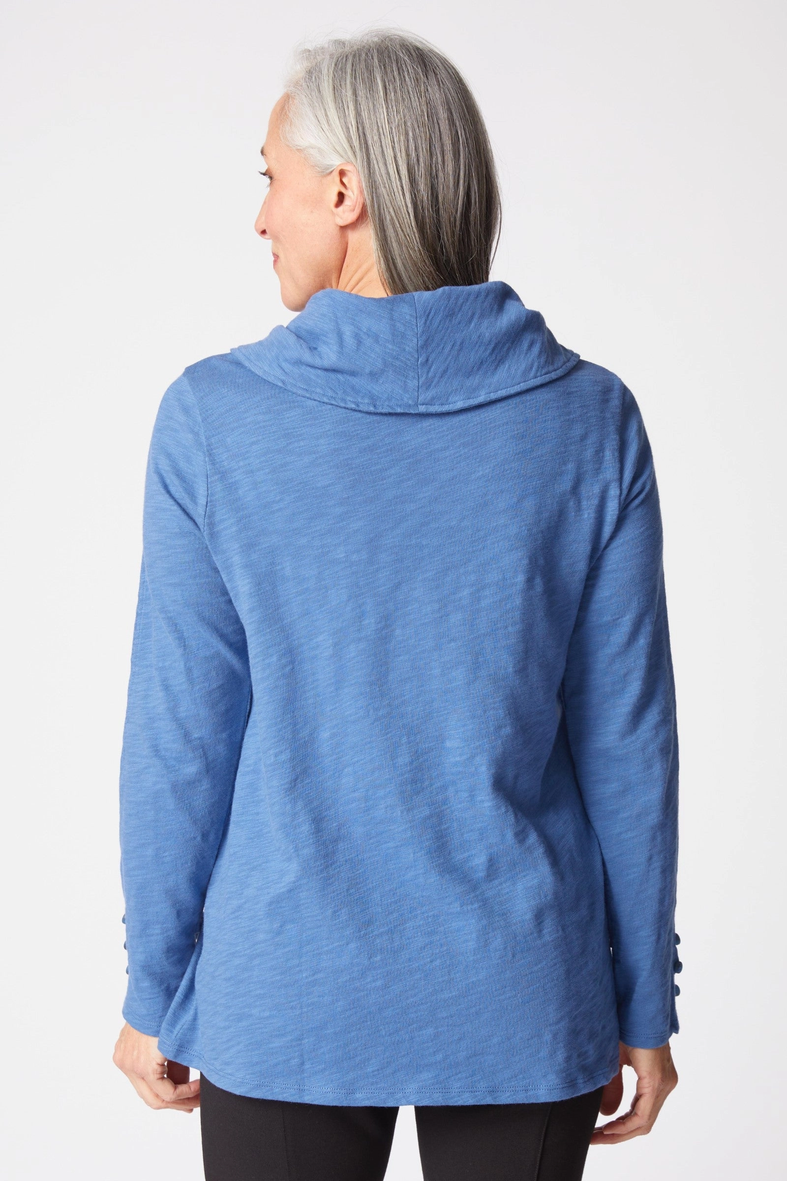 DoubleStitchedHem Habitat Cotton Pebble Cowl Tunic in Oxford