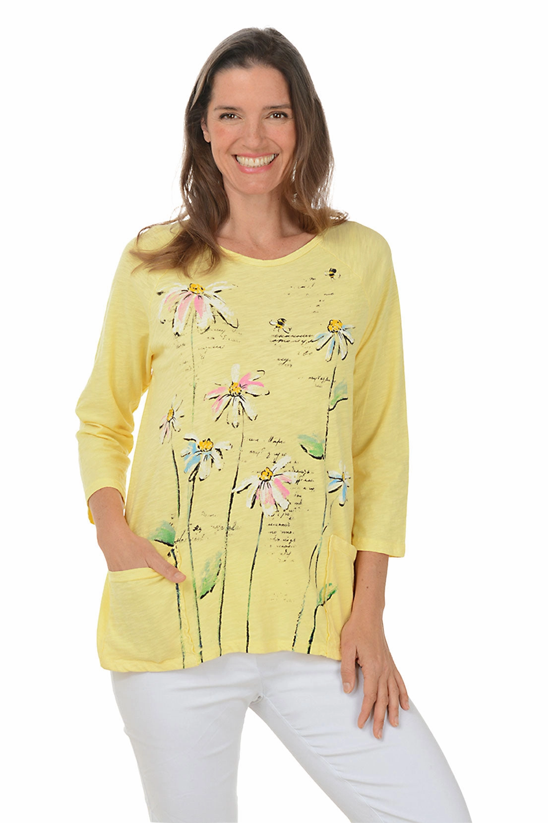 Versatile Layering Hygroscopic Inner Layer Lola Mineral Wash Double Pocket Knit Top