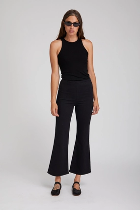 PlacketDetail Oversized Silhouette Stevie Crop Flare Denim Leggings