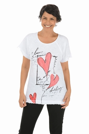 Flirt Frayed Raglan Knit Top VNeck Style