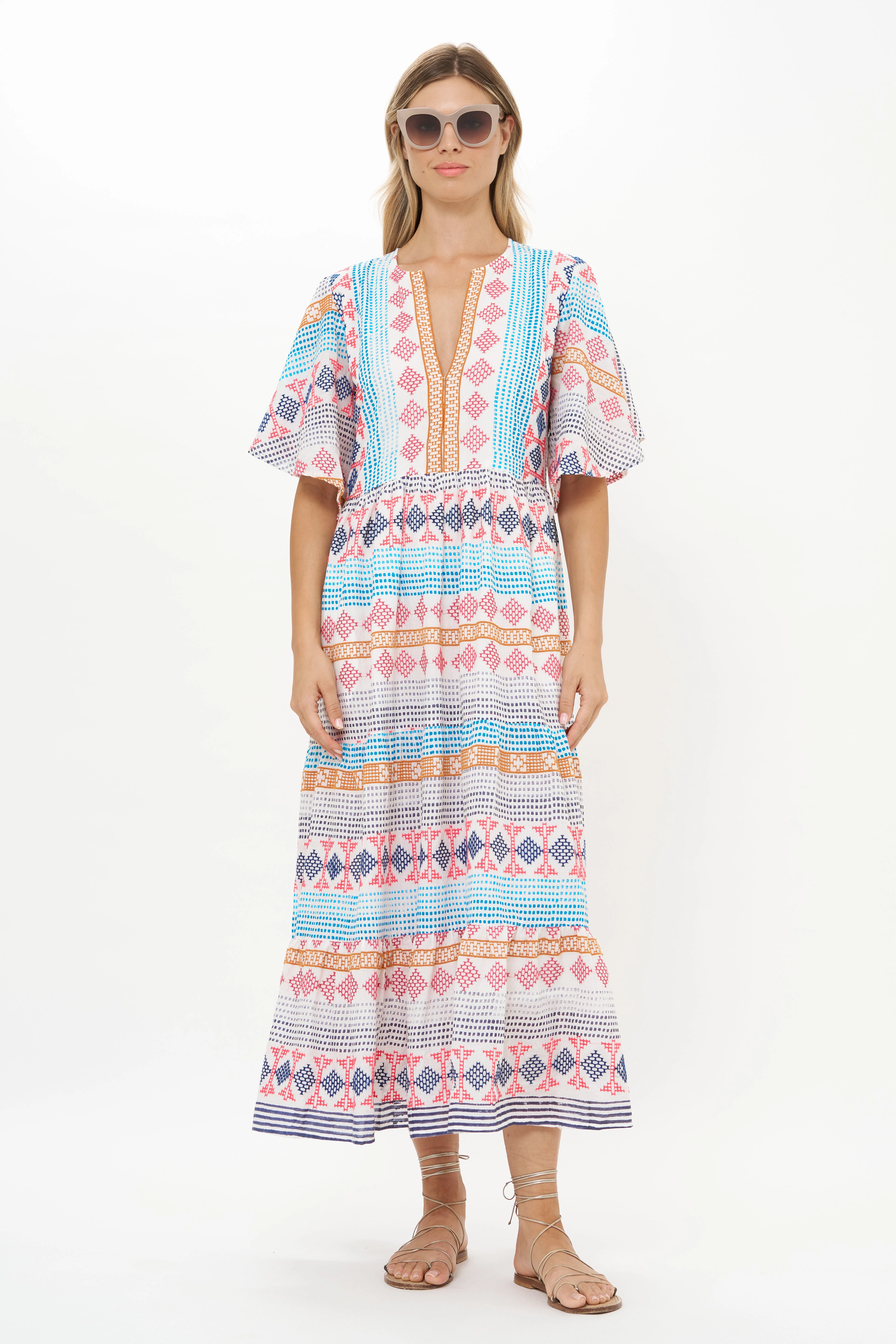 Flirty V-Neck Maxi Casablanca Multi All Day Ready Street Edge