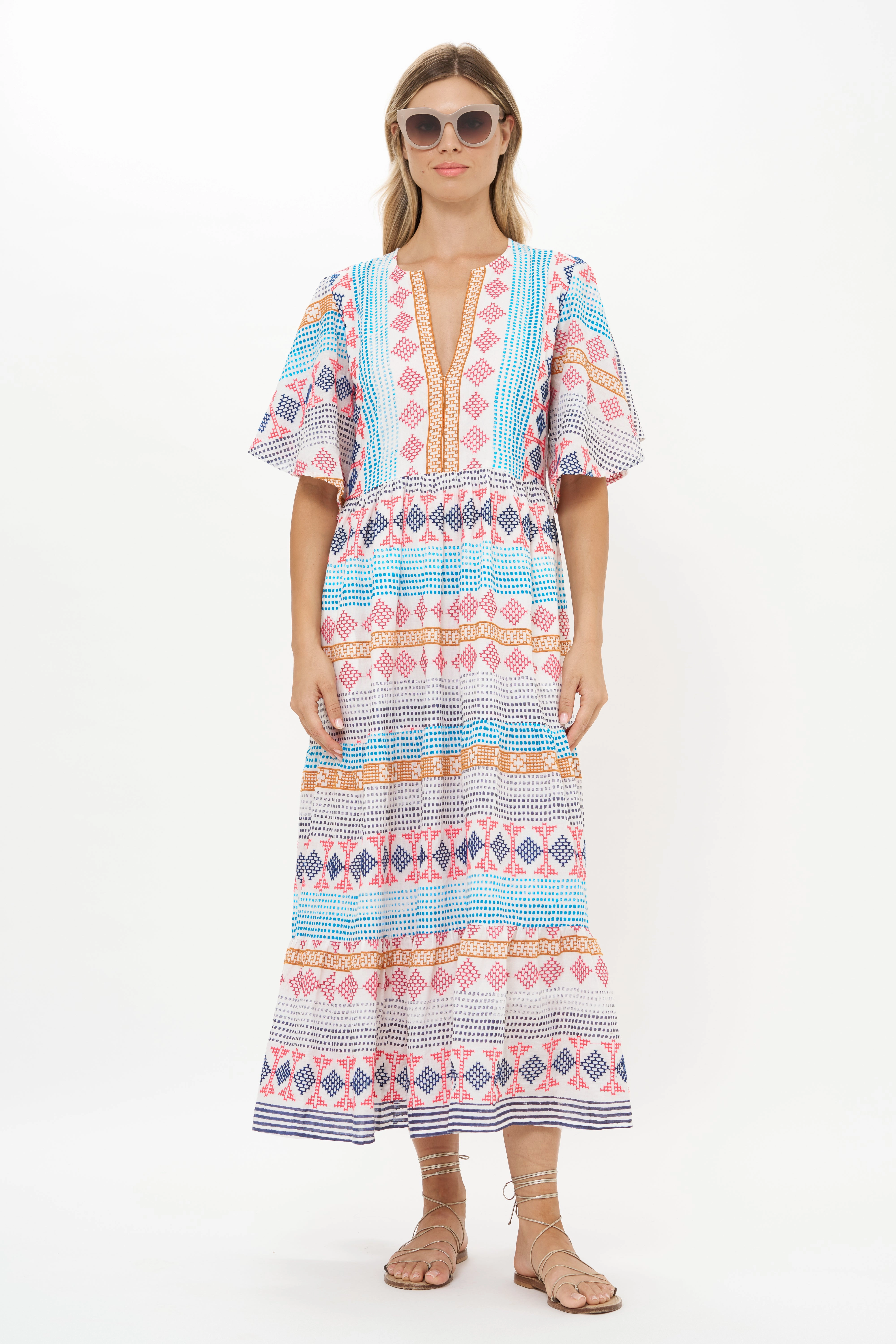 Flirty V-Neck Maxi Casablanca Multi Clean Mood Boxy-Style