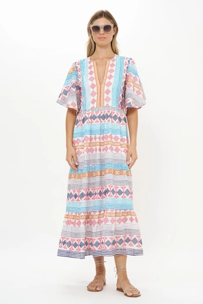 Flirty V-Neck Maxi Casablanca Multi All Day Ready Street Edge