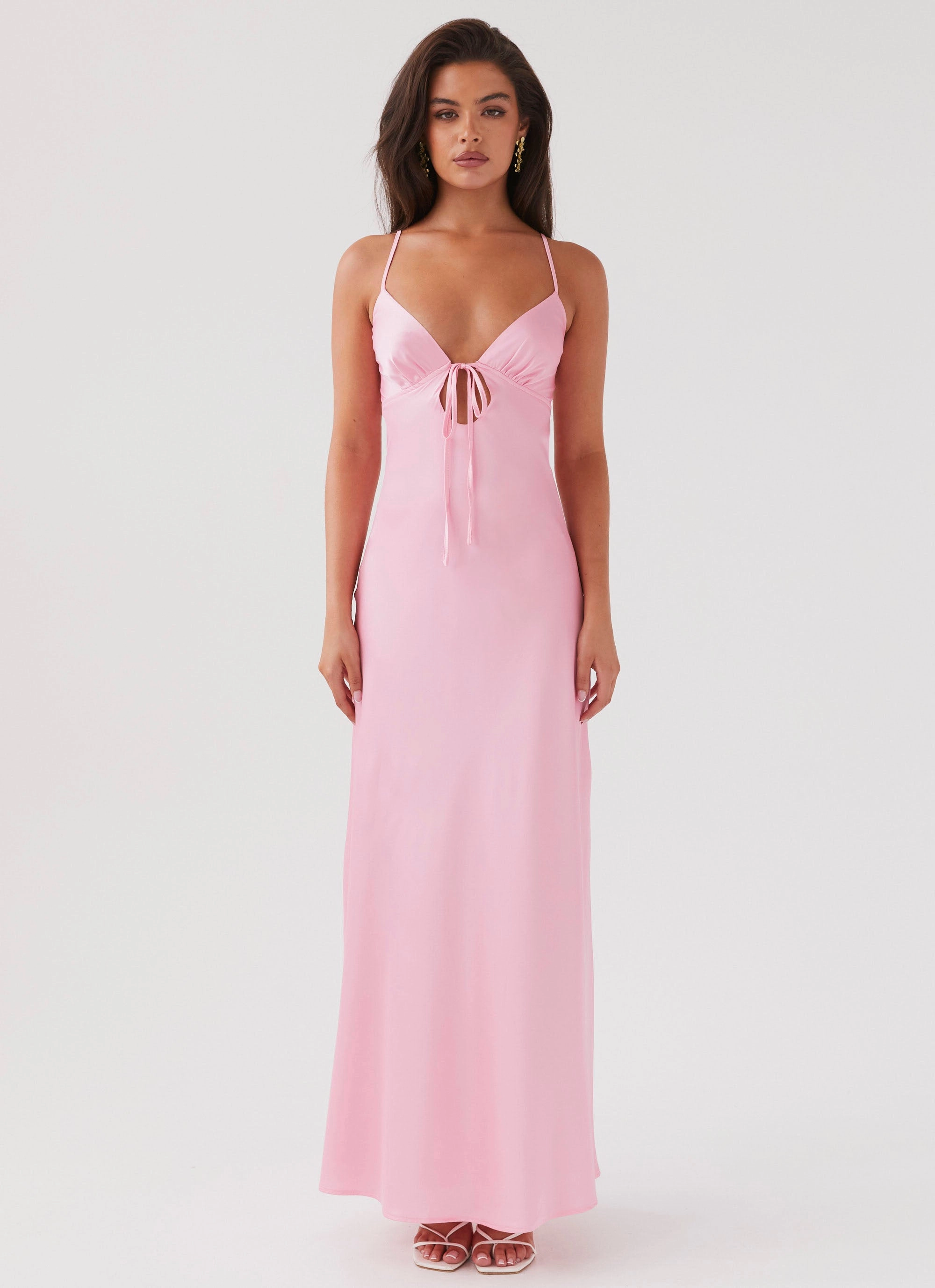 Flora Satin Maxi Dress - Candy Polished and Elegant