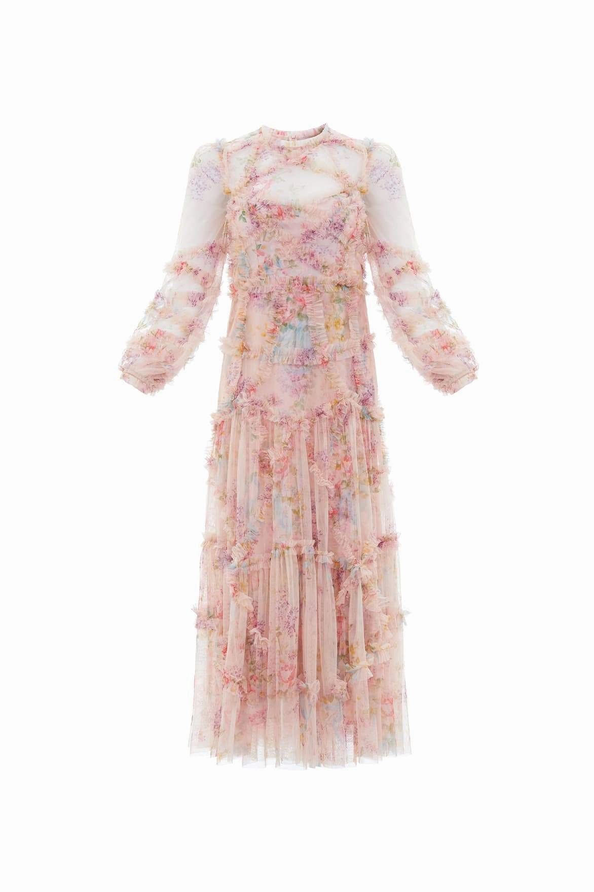 Floral Diamond Ruffle Ballerina Dress Day Magic