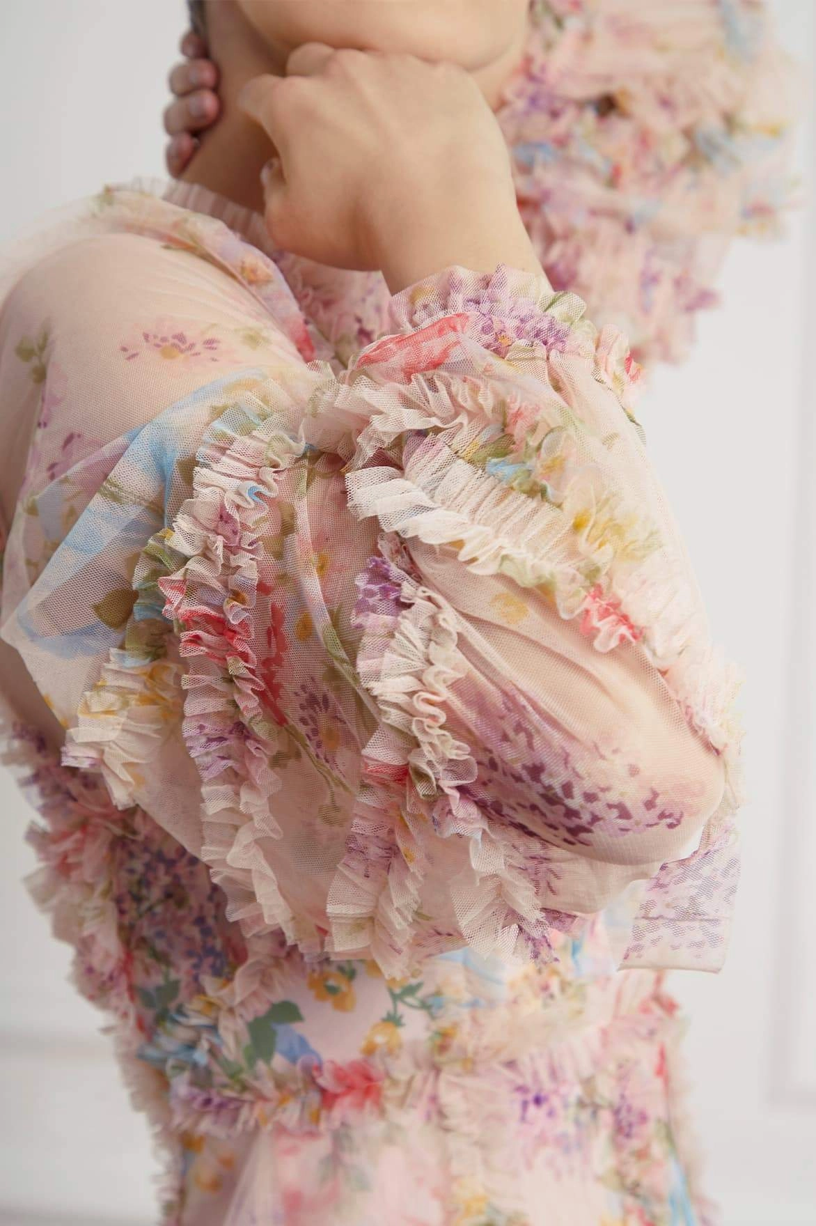 Floral Diamond Ruffle Ballerina Dress Wrap Glow Party Floral
