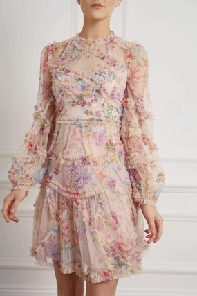 Floral Diamond Ruffle Dress Sporty-Look Weekend Favorite