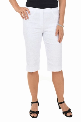 Camouflage Style Soft Inner Lining Floral Jacquard Pull-On Bermuda Short